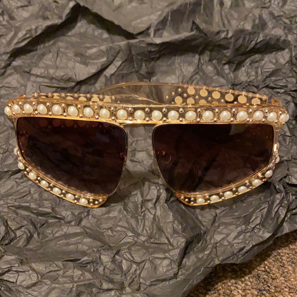 Pearl and gold trimmed sunglasses